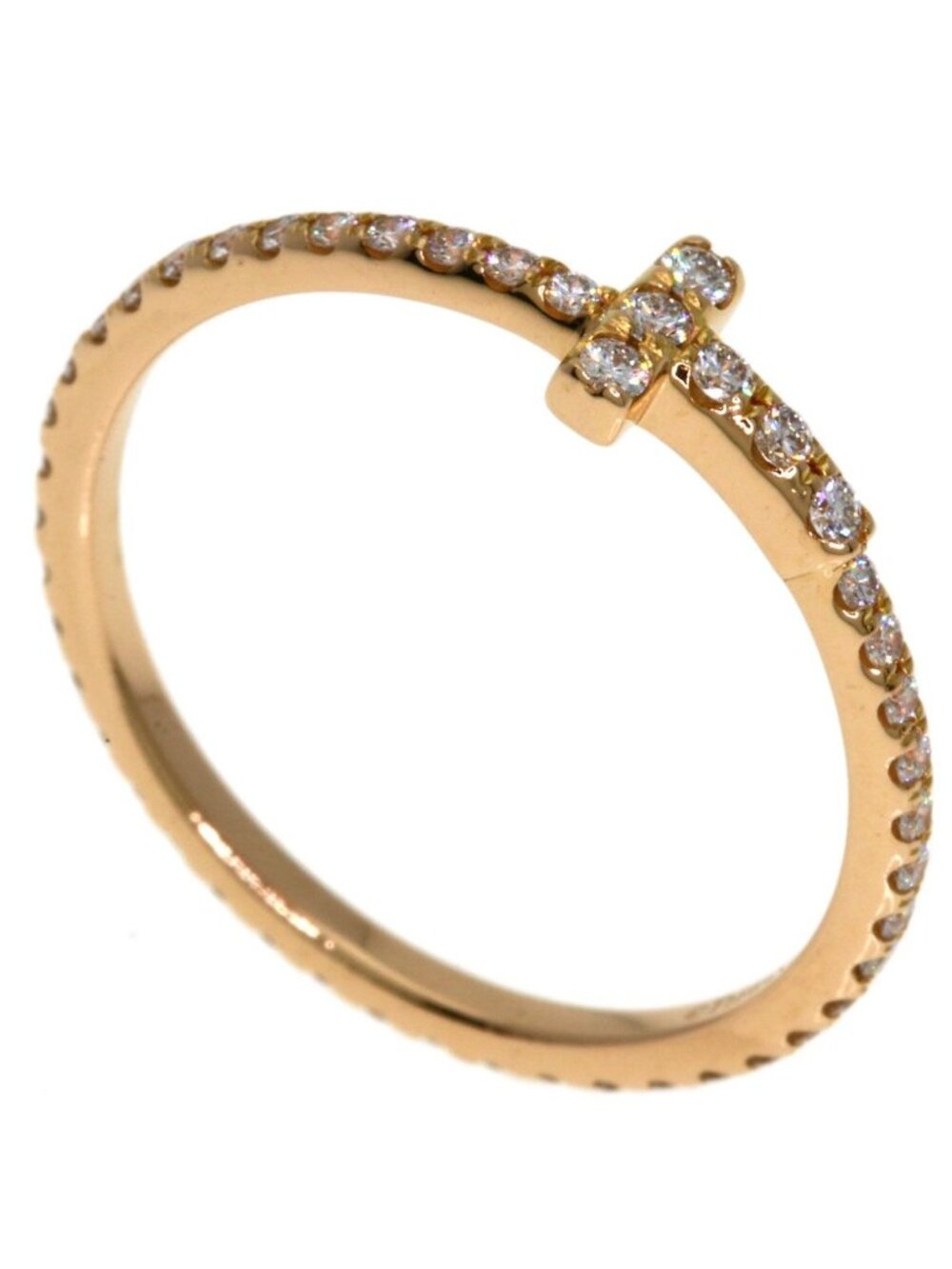 Tiffany & Co T Wire Full Circle Diamond Ring 18k Yellow Gold